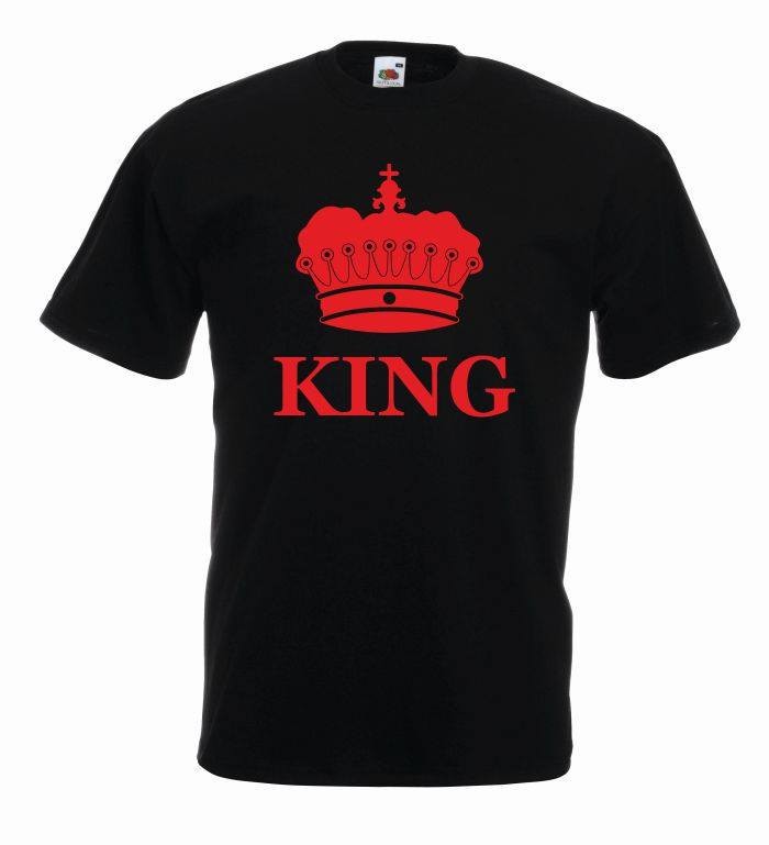 T-shirt oversize KING COLOR M czarno-czerwony