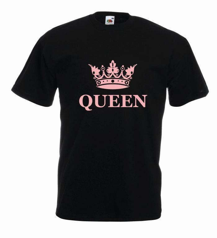 T-shirt oversize QUEEN COLOR XL czarno-różowy