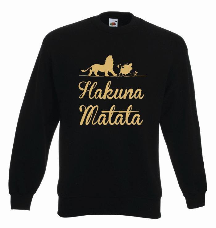 bluza oversize HAKUNA MATATA ANIMAL COLOR XL czarno-złoty