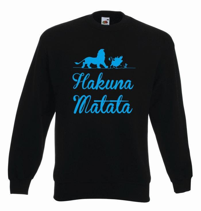 bluza oversize HAKUNA MATATA ANIMAL COLOR M czarno-niebieski