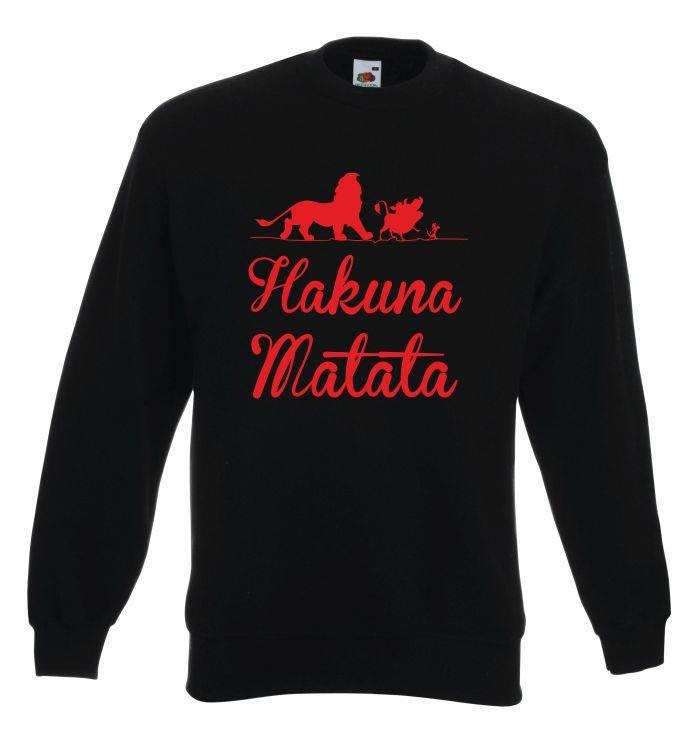 bluza oversize HAKUNA MATATA ANIMAL COLOR M czarno-czerwony
