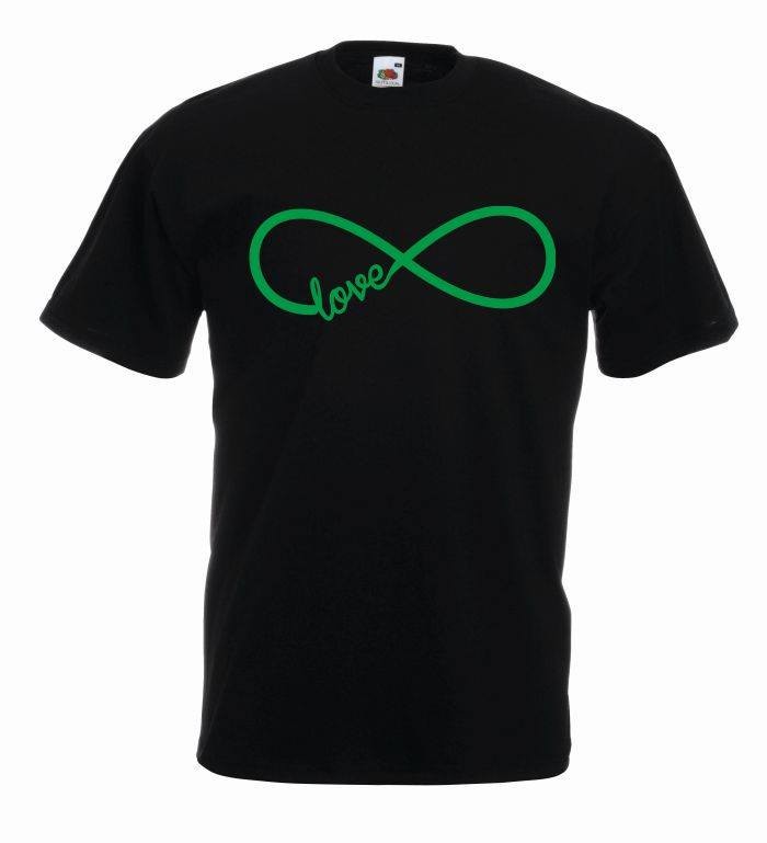 T-shirt oversize LOVE FOREVER COLOR S czarno-zielony