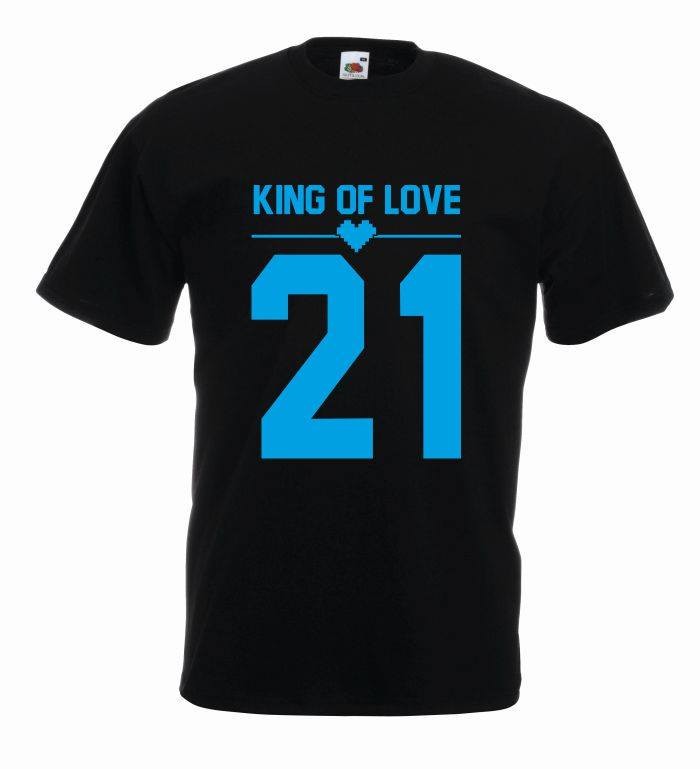 T-shirt oversize KING OF LOVE COLOR L czarno-niebieski