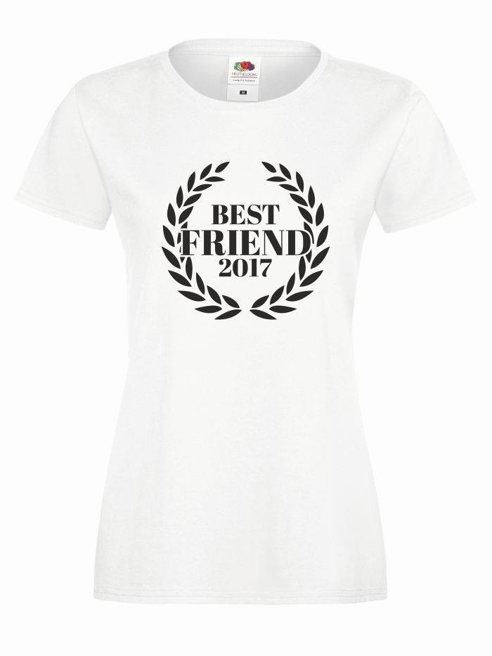 T-shirt lady BEST FRIEND XL biały-czarny