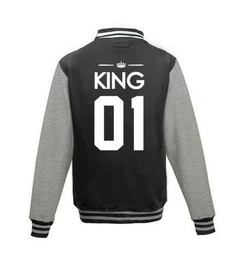 Bluza baseball KING 01 XXL czarno-biały