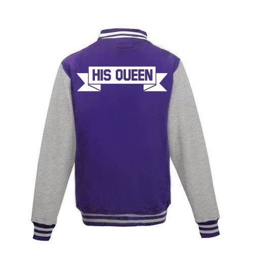 Bluza baseball HIS QUEEN XS fioletowy-biały