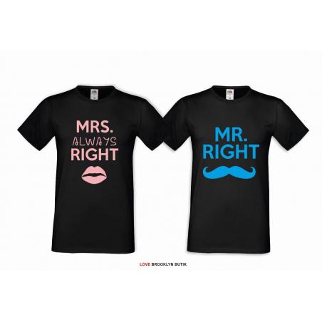T-shirt DLA PAR 2 SZT MRS. RIGHT & MR. RIGHT COLOR