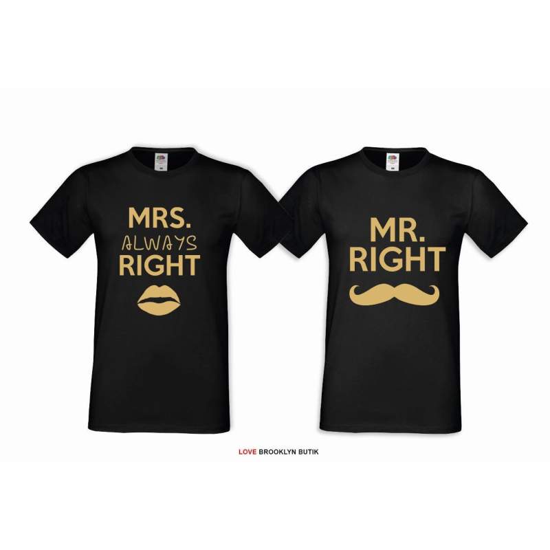 T-shirt DLA PAR 2 SZT MRS. RIGHT & MR. RIGHT COLOR