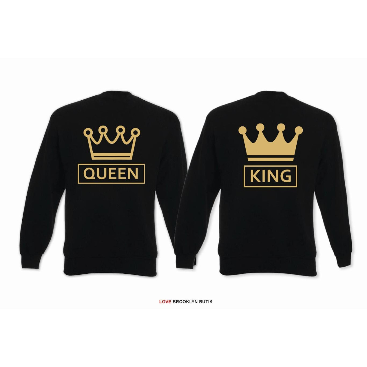 Bluza oversize DLA PAR 2 SZT QUEEN corone & KING corone GOLD napis z tyłu