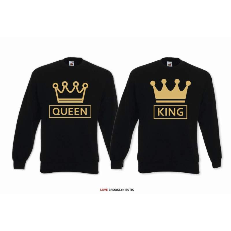 Bluza z kapturem DLA PAR 2 SZT QUEEN 01 & KING 01 GOLD
