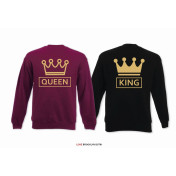 Bluza oversize DLA PAR 2 SZT QUEEN corone & KING corone GOLD napis z tyłu