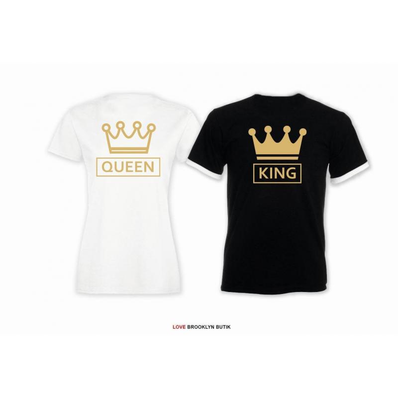 T-shirt DLA PAR 2 SZT QUEEN CC & KING CC napis z tyłu LADY FIT DLA NIEJ & OVERSIZE DLA NIEGO
