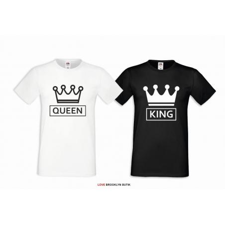 T-shirt DLA PAR 2 SZT QUEEN CC & KING CC napis z przodu