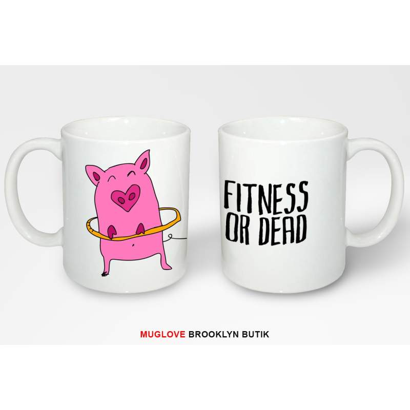 Kubek z nadrukiem FITNESS OR DEAD