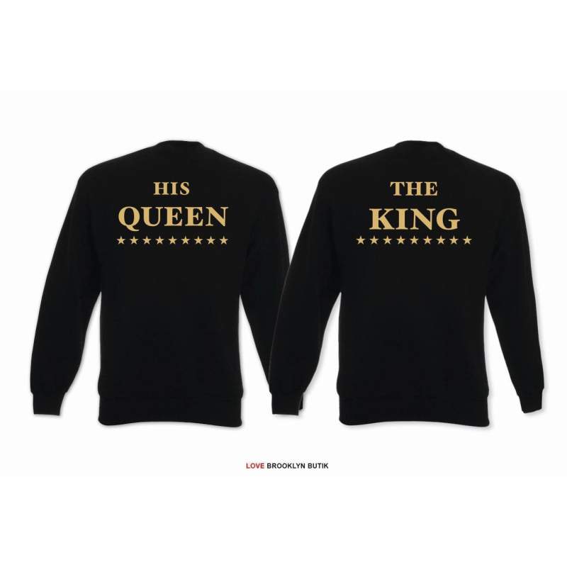 Bluza oversize DLA PAR 2 SZT HIS QUEEN STARS & THE KING STARS napis z tyłu
