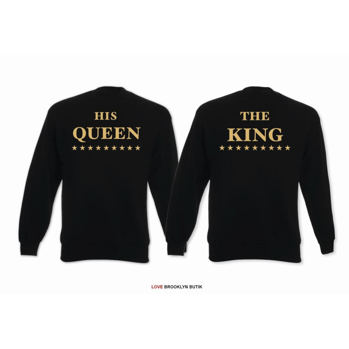 Bluza oversize DLA PAR 2 SZT HIS QUEEN STARS & THE KING STARS napis z tyłu