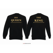 Bluza oversize DLA PAR 2 SZT HIS QUEEN STARS & THE KING STARS napis z tyłu