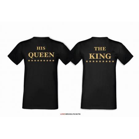 T-shirt DLA PAR 2 SZT HIS QUEEN STARS & THE KING STARS napis z tyłu