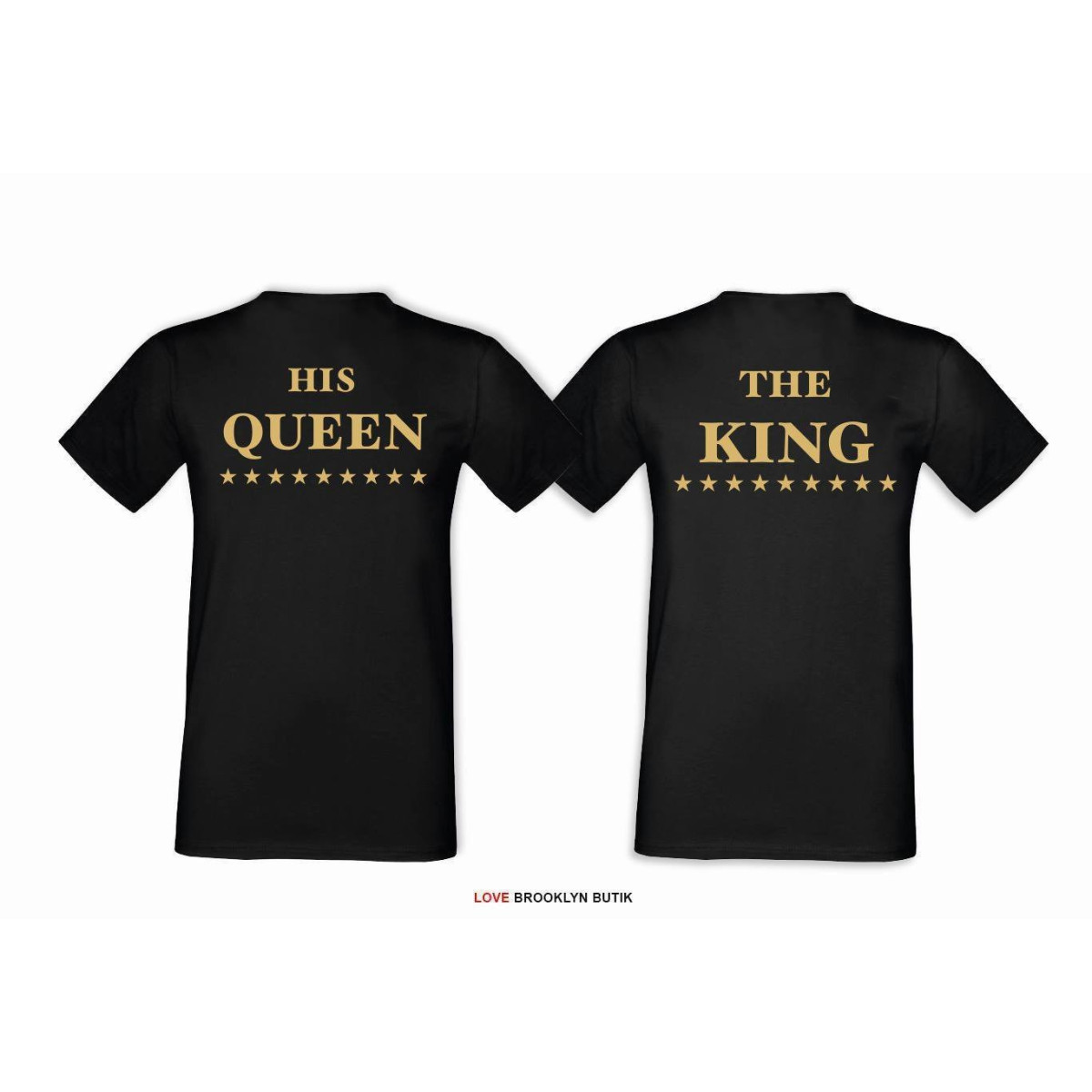 T-shirt DLA PAR 2 SZT HIS QUEEN STARS & THE KING STARS napis z tyłu