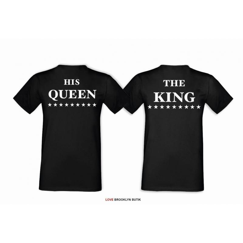 T-shirt DLA PAR 2 SZT HIS QUEEN STARS & THE KING STARS napis z tyłu