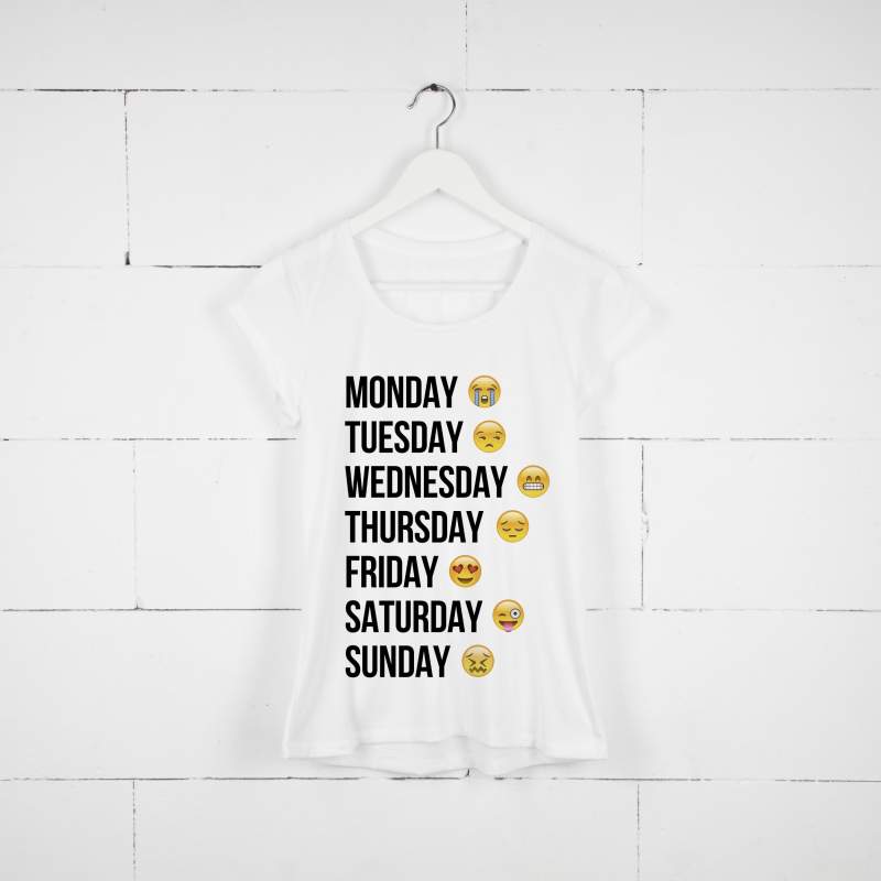 T-shirt lady slim DTG EMOJI WEEK