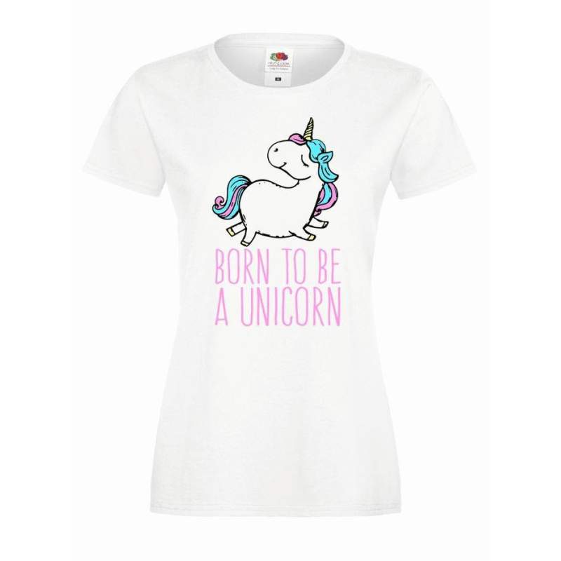 T-shirt lady slim DTG BORN TO BE