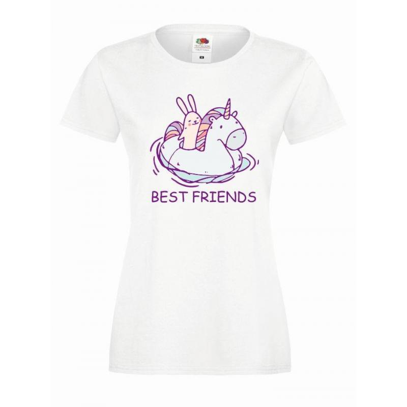 T-shirt lady slim DTG BEST FRIENDS