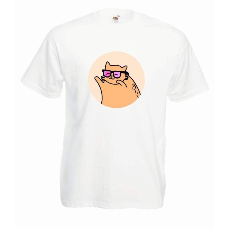 T-shirt oversize DTG GLASSES CAT