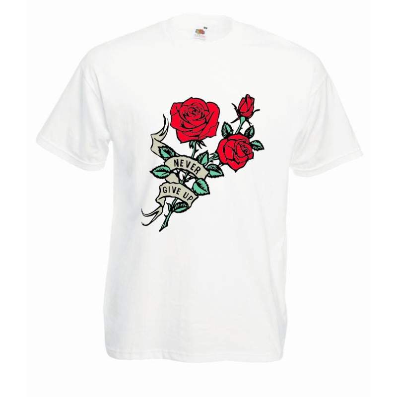 T-shirt oversize DTG NEVER GIVE UP