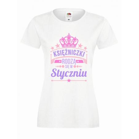 T-shirt lady slim DTG KSIĘŻNICZKI STYCZEŃ
