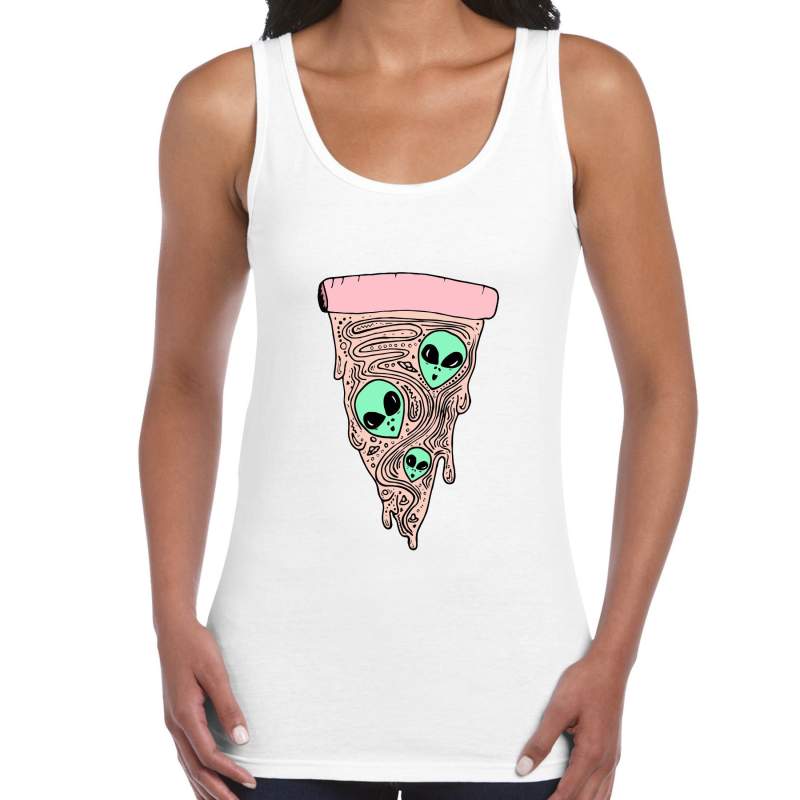 Top tank DTG ALIENS PIZZA