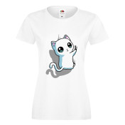 T-shirt lady/oversize DTG WHITE CAT