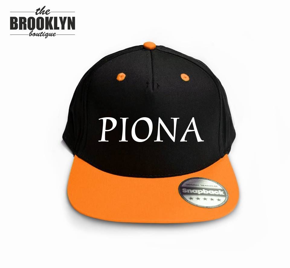 Czapka snapback cap PIONA czarny-pomarańczowy