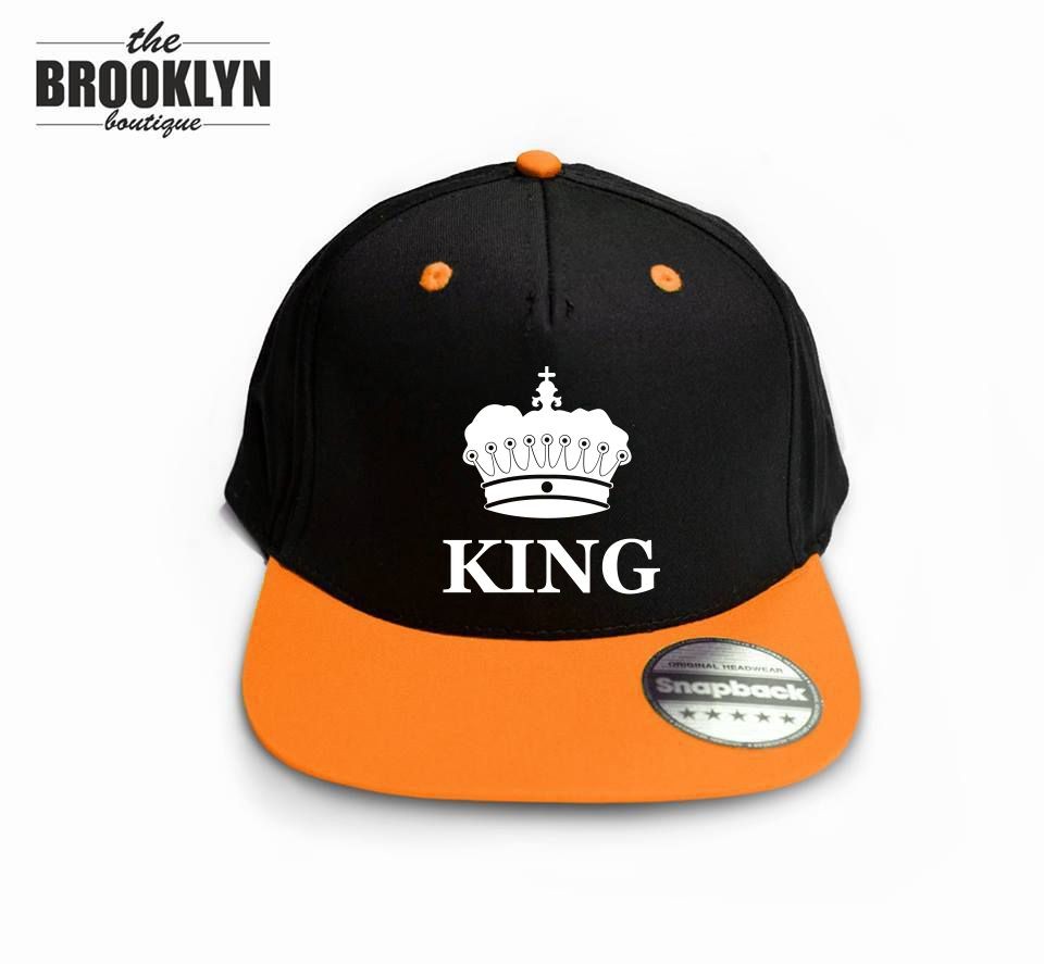 Czapka snapback cap KING KORONA 2 czarny-pomarańczowy