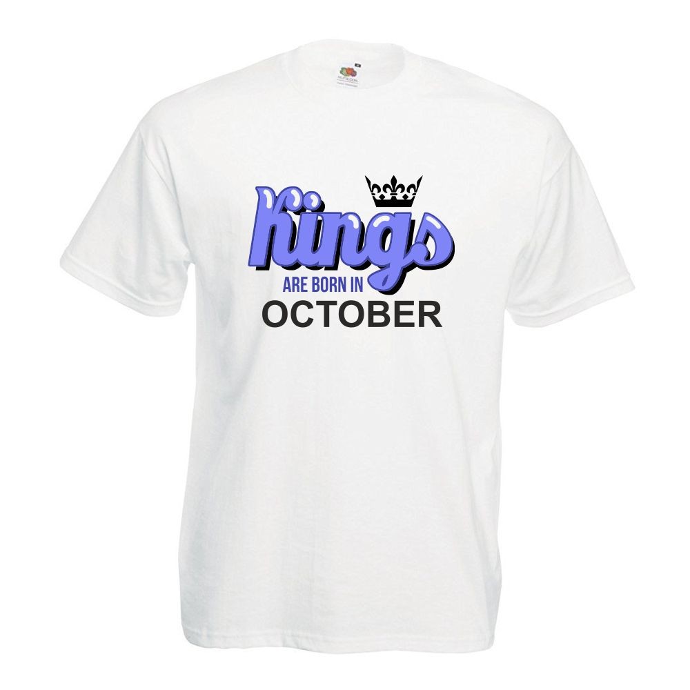 T-shirt oversize DTG KINGS ARE BORN IN OCTOBER XL