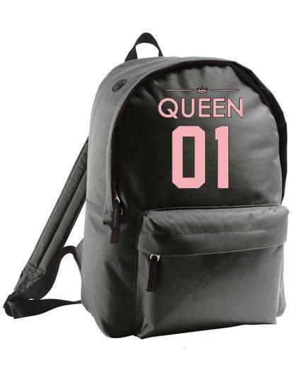 plecak owal color QUEEN 01 KORONA czarno-różowy