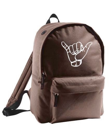 plecak owal HAND SHAKA ciemny brąz