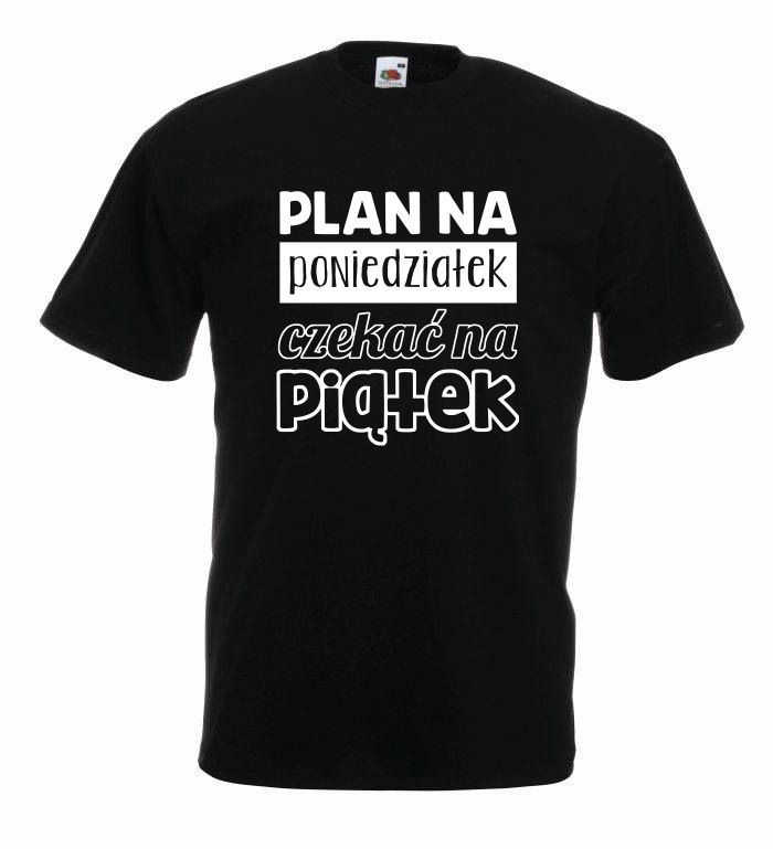 T-shirt oversize PLAN L czarno-biały