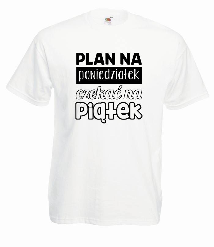 T-shirt oversize PLAN S biały-czarny