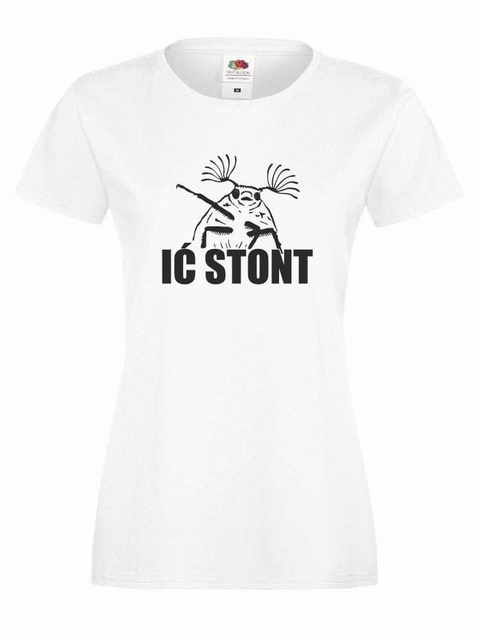 T-shirt lady IĆ STONT XL biały-czarny