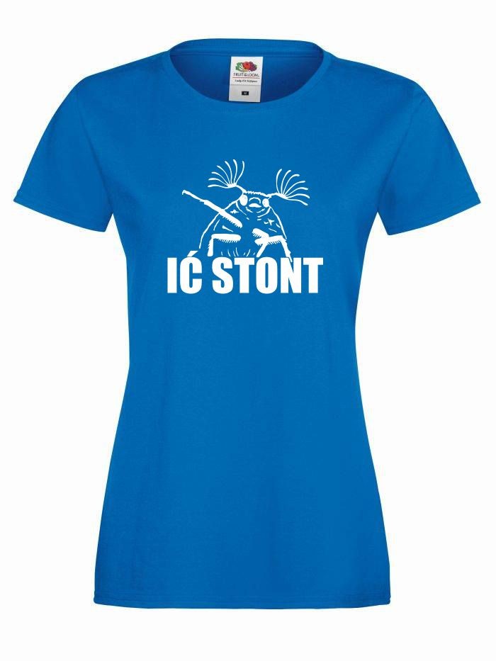 T-shirt lady IĆ STONT S niebieski-biały