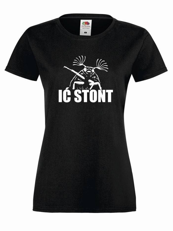 T-shirt lady IĆ STONT XL czarno-biały