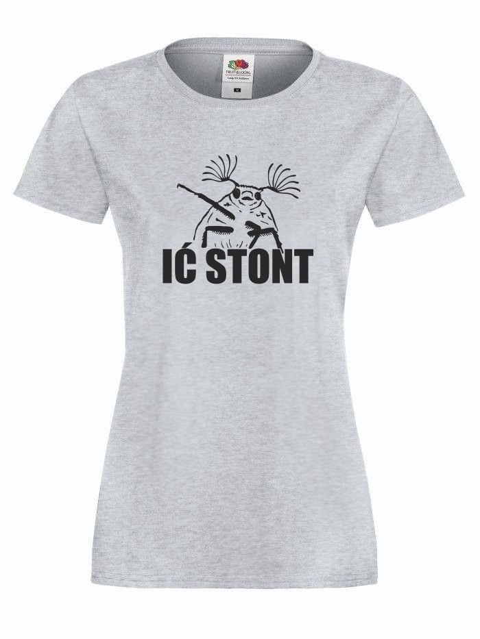 T-shirt lady IĆ STONT S szary-czarny