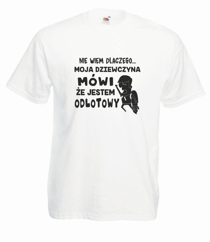 T-shirt oversize ODLOTOWY L biały-czarny