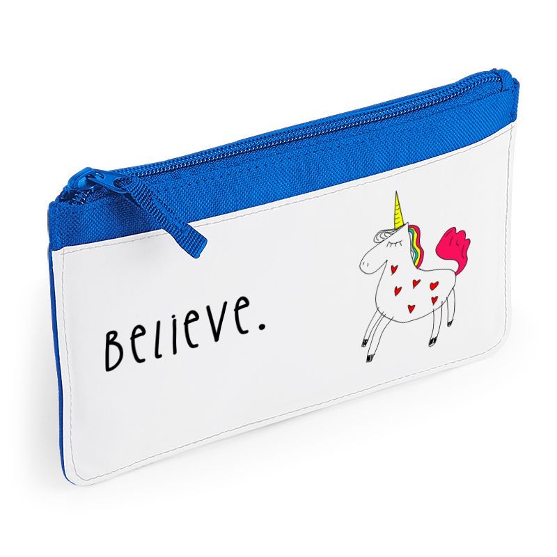 Piórnik druk BELIEVE 2 chabrowy