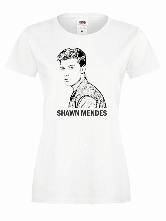 T-shirt lady/oversize DTG SHAWN MENDES L biały-czarny lady