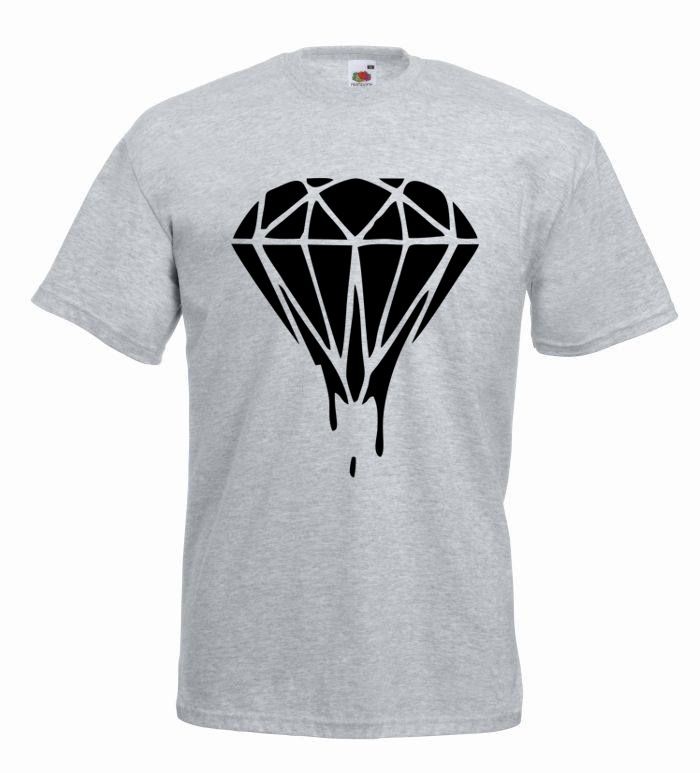 T-shirt oversize DIAMOND L szary-czarny