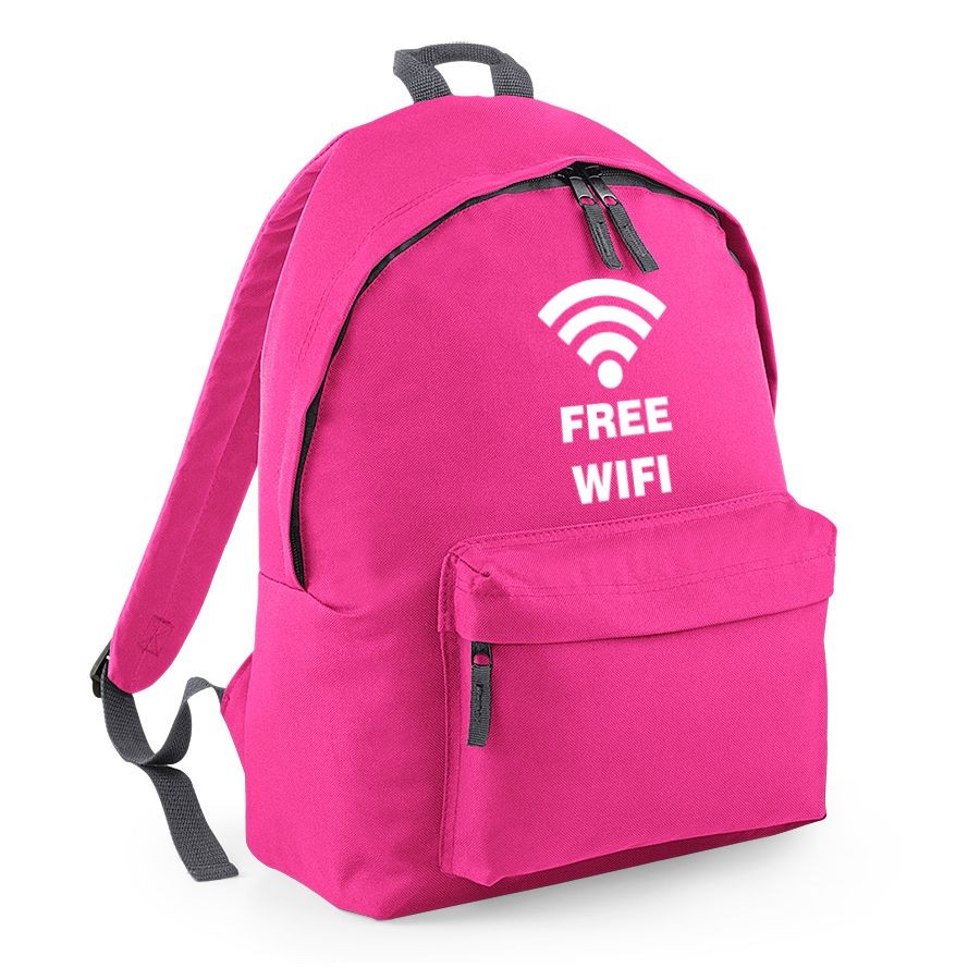 plecak BG owal FREE WIFI fuchsia.