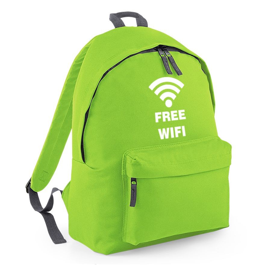 plecak BG owal FREE WIFI lime green.