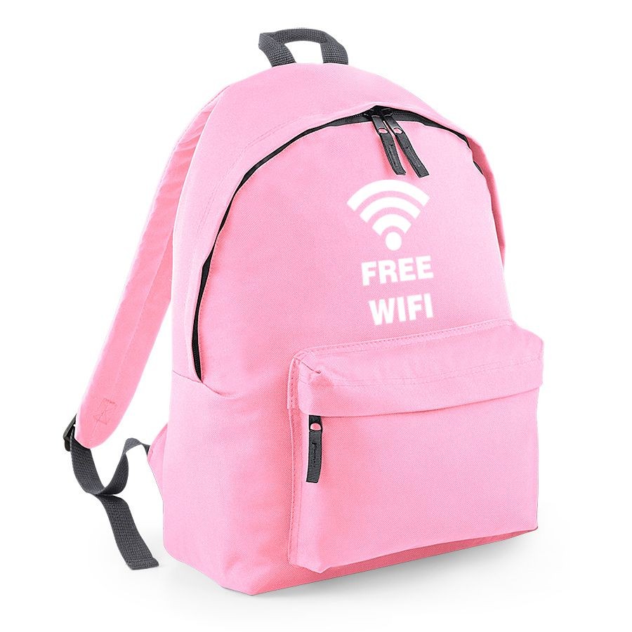 plecak BG owal FREE WIFI classic pink.